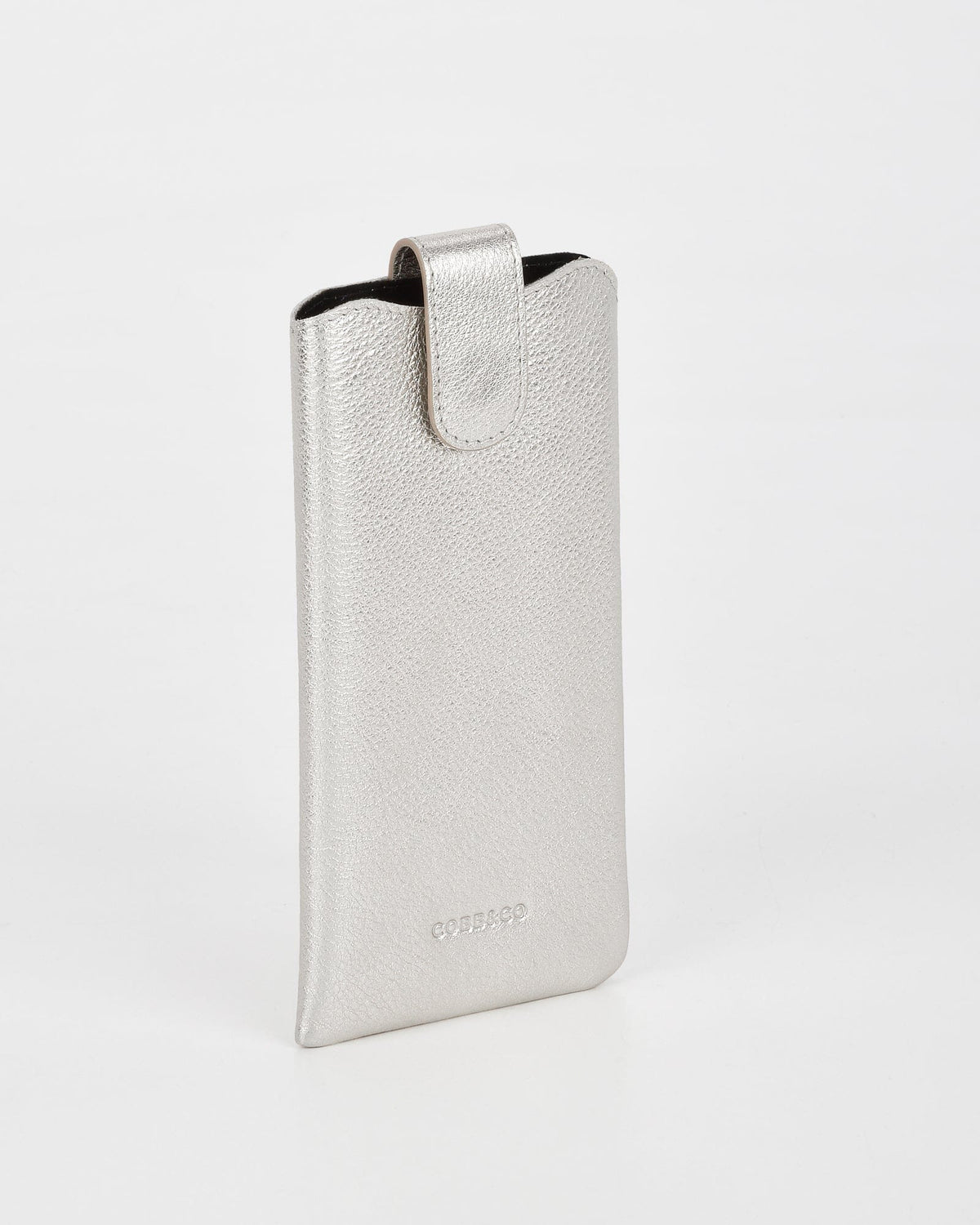 Vision Soft Leather Glasses Case - Silver