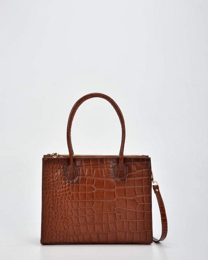 Waverley Croc Leather Dual Section Tote Bag