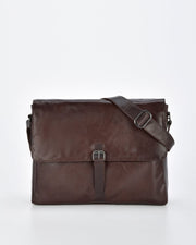 Windsor RFID Leather Business Satchel - Chocolate