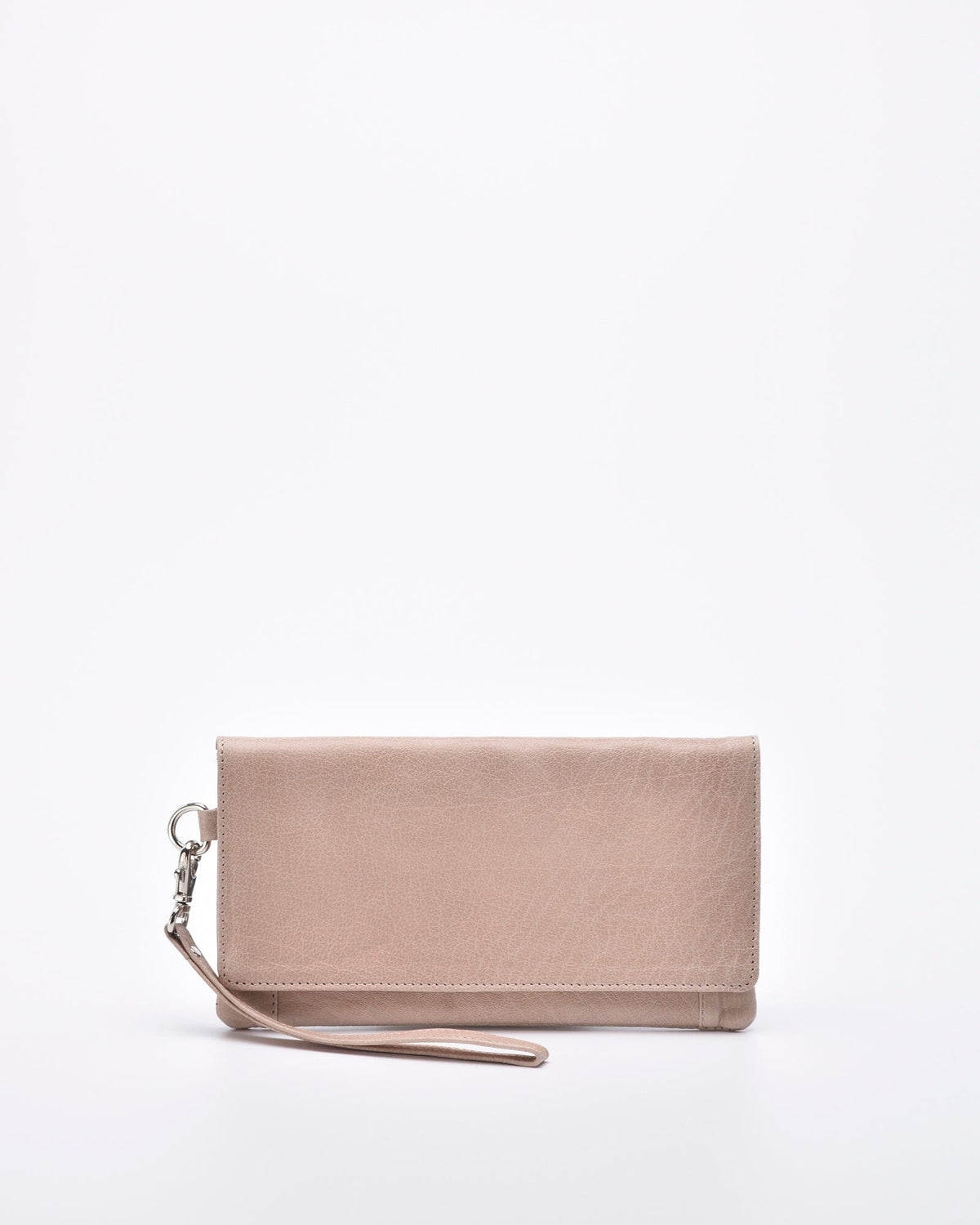 Wodonga Soft Leather Fold Over Wallet With Wristlet - Blush