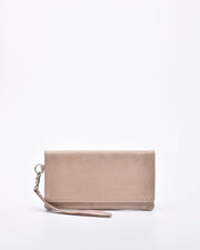 Wodonga Soft Leather Fold Over Wallet With Wristlet - Blush