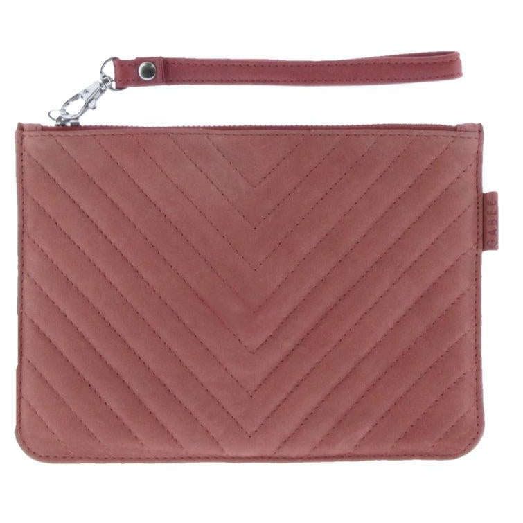 Astrid V-Quilted Leather Wristlet Pouch