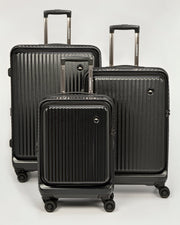 Canberra Expandable Front Opening Hardside 3 Piece Luggage Set