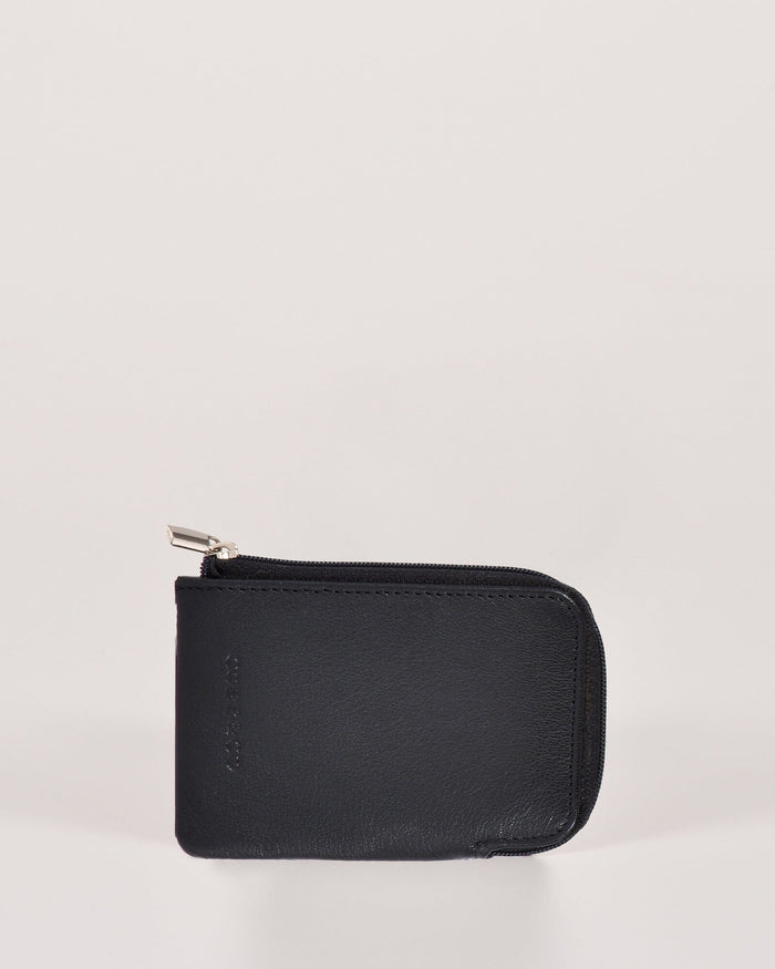 Chandler RFID Zip Around Leather Wallet - Navy