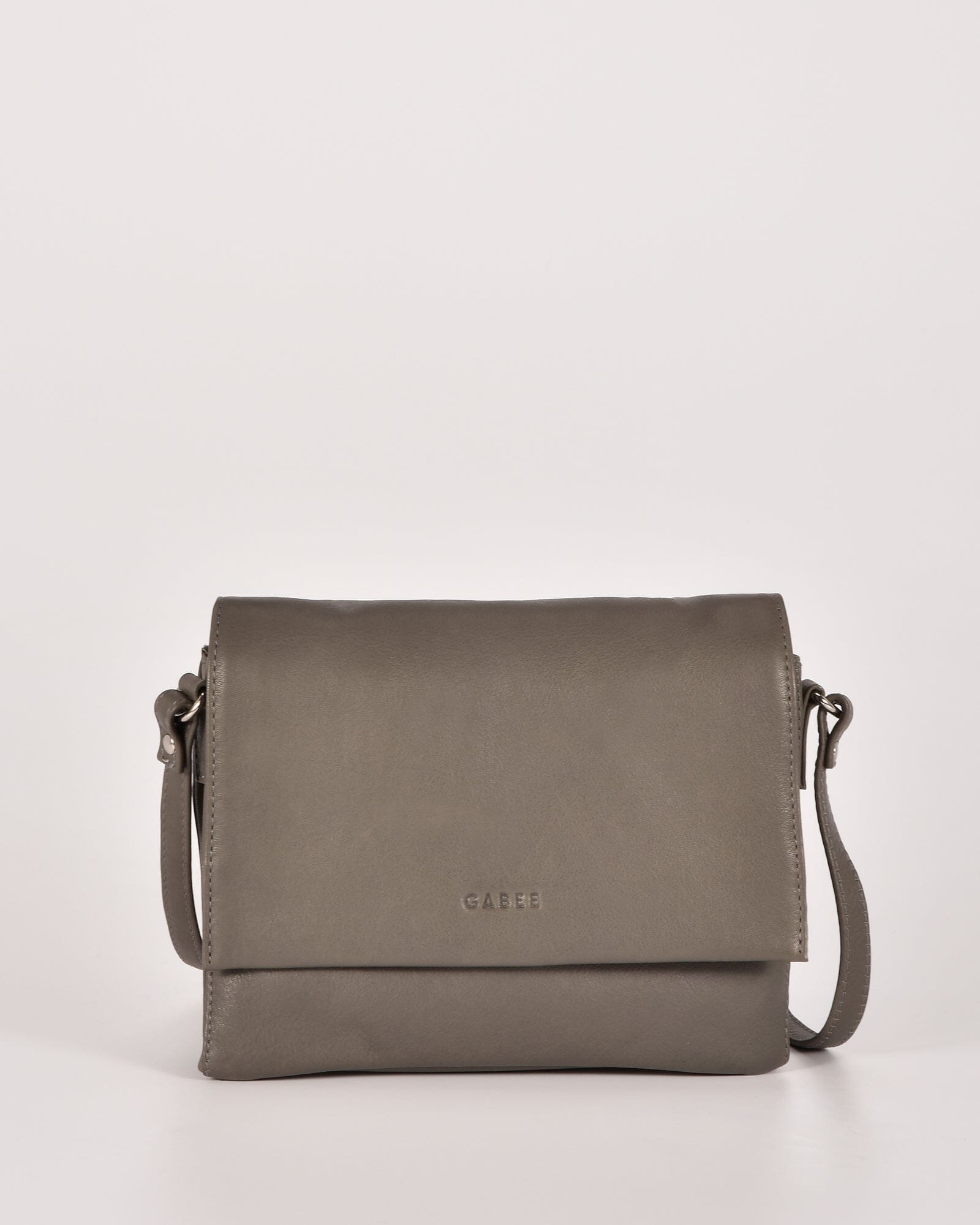 Grey leather crossbody cheap bag