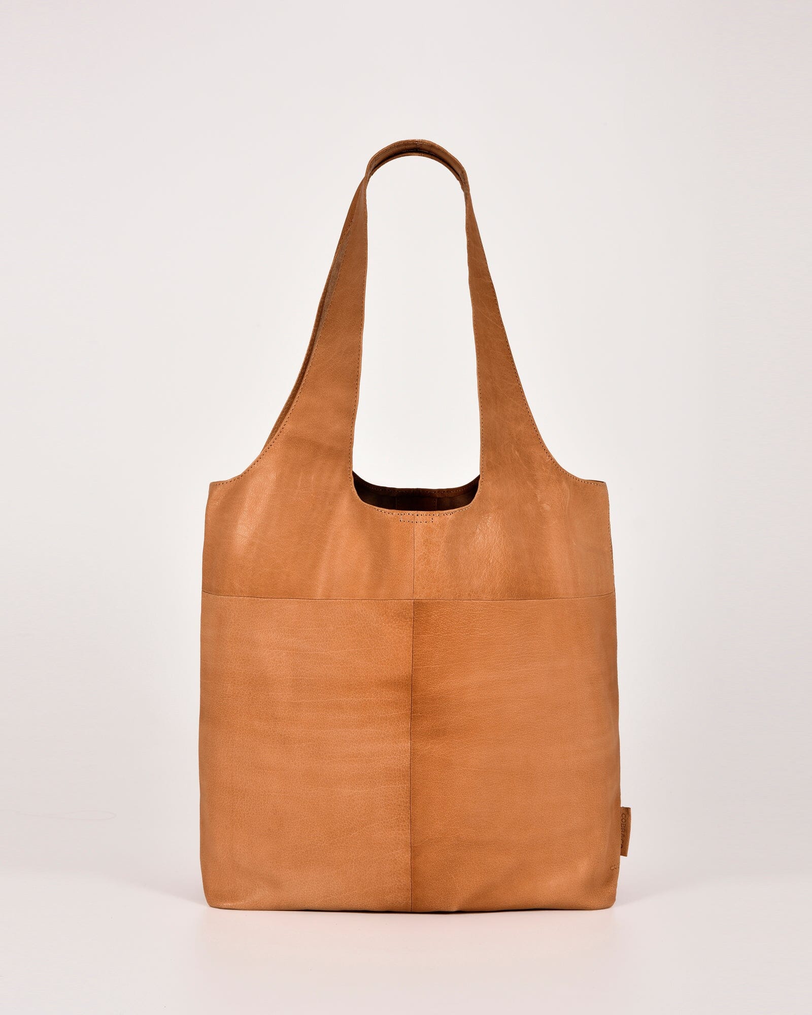 Camel color leather outlet tote bag