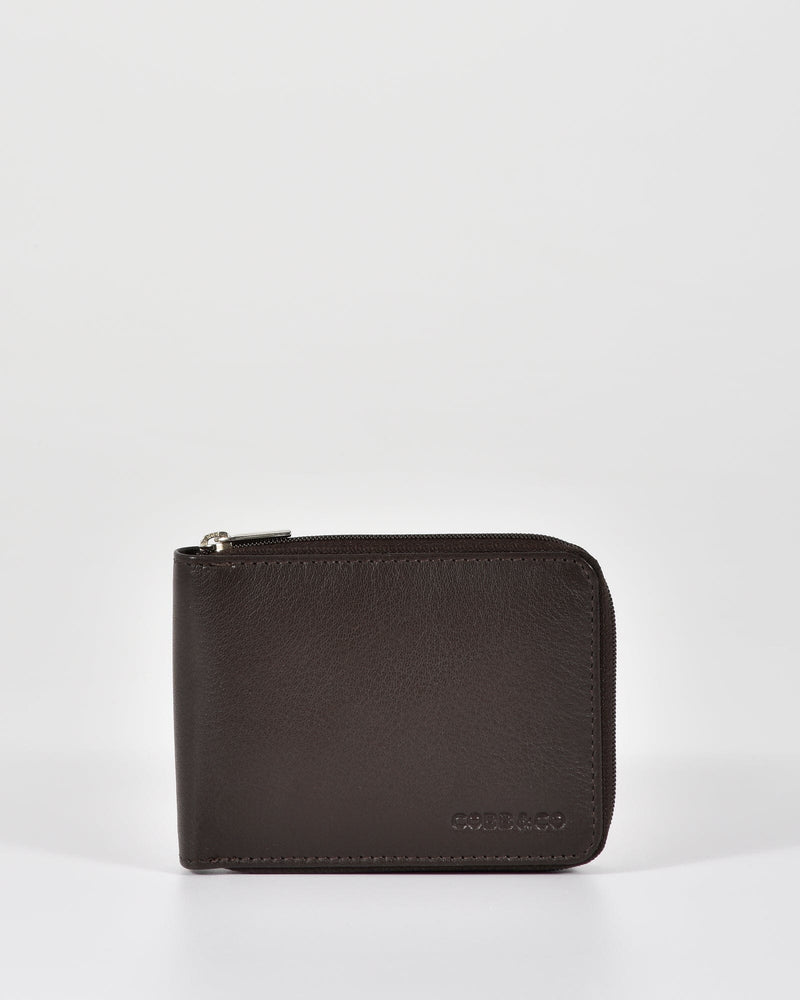Hunter RFID Men's Zip Around Leather Wallet