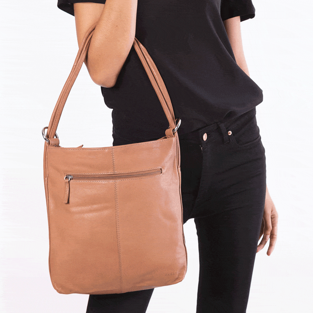 Shop Gabee Indiana Leather Convertible Handbag Backpack Large at