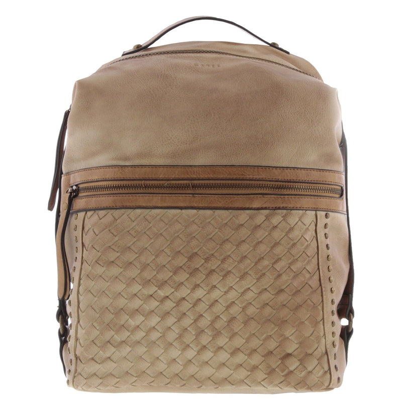Lennox Vegan Leather Weave Backpack