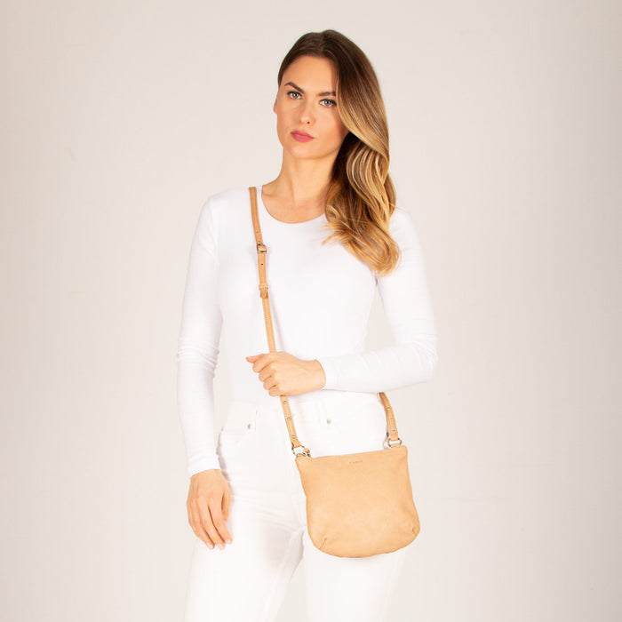 Meadow Soft Leather Pouch Crossbody - Taupe