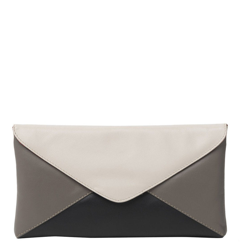 Monochrome Leather Envelope Clutch