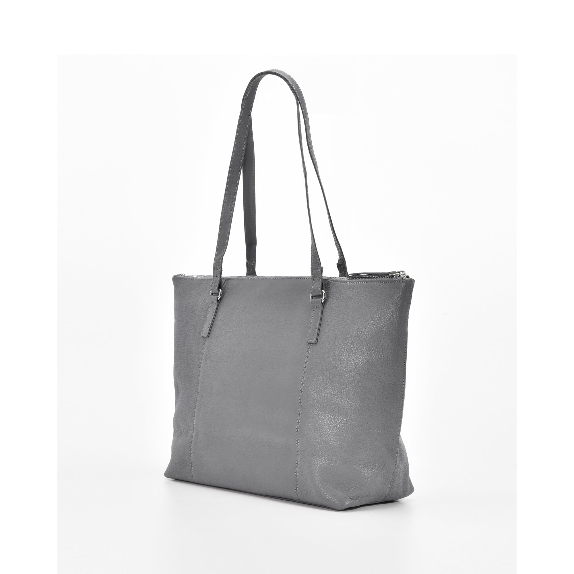 Gray on sale leather tote