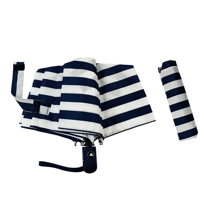 Nautical Navy & White Compact Umbrella