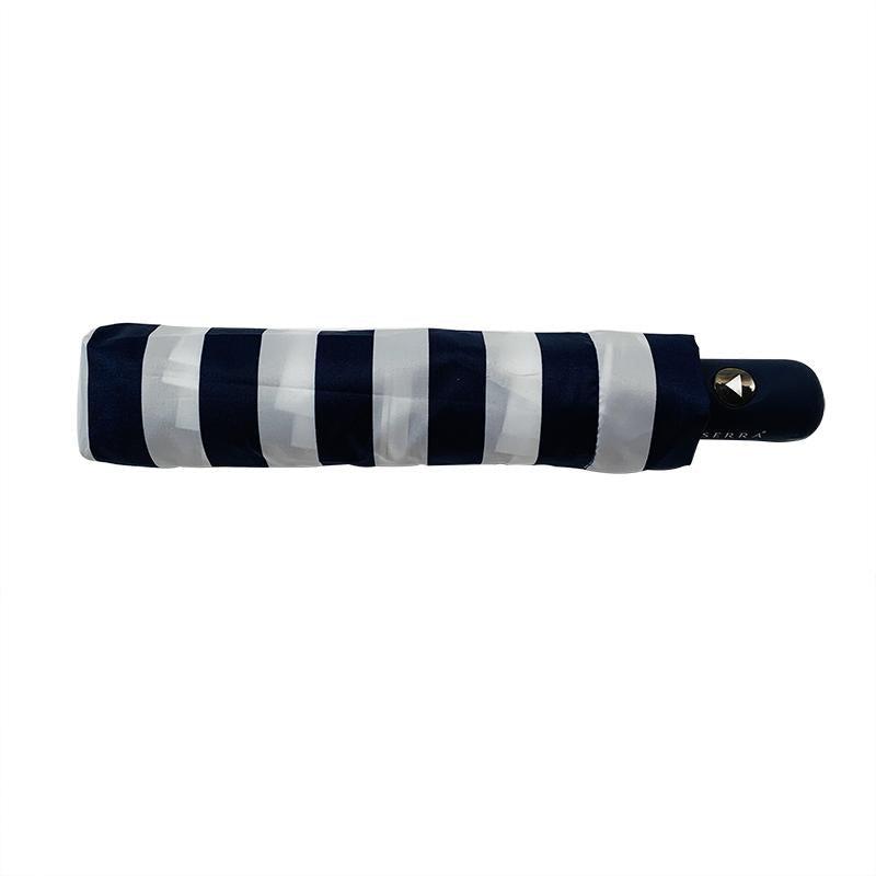 Nautical Navy & White Compact Umbrella