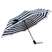 Nautical Navy & White Compact Umbrella