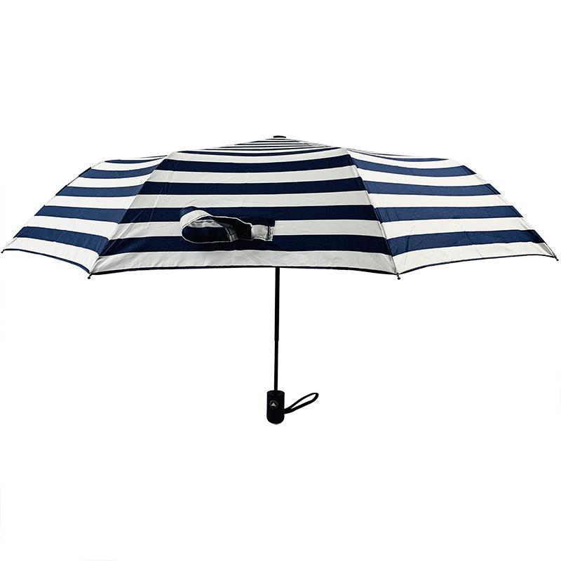 Nautical Navy & White Compact Umbrella