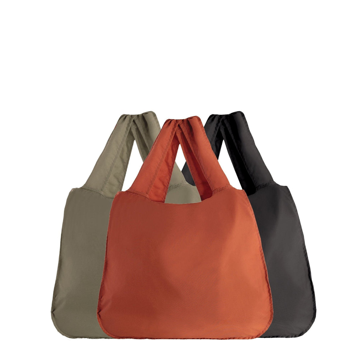 Recycled Polyester ECOSHOPA Convertible Tote & Backpack - 3 PACK (Taupe, Orange, Black)