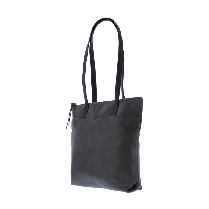Tayla Leather Two-Tone Tote